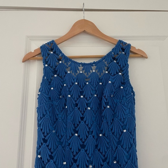 Lilly Pulitzer Crochet Wavy Shell Rhinestone Embellished Sheath Dress - Picture 6 of 6